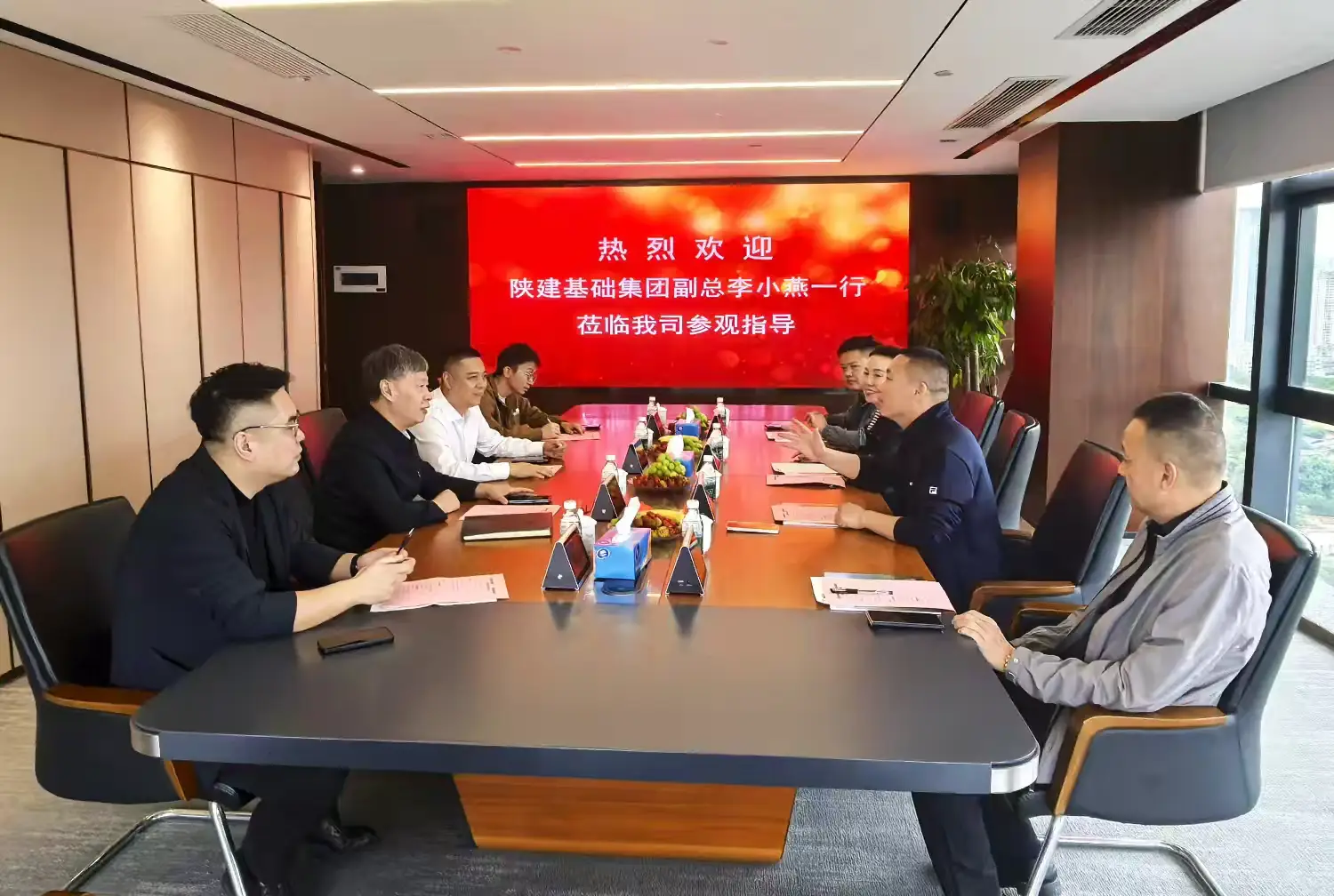 陜建基礎(chǔ)集團蒞臨福建路橋集團參觀指導(dǎo)